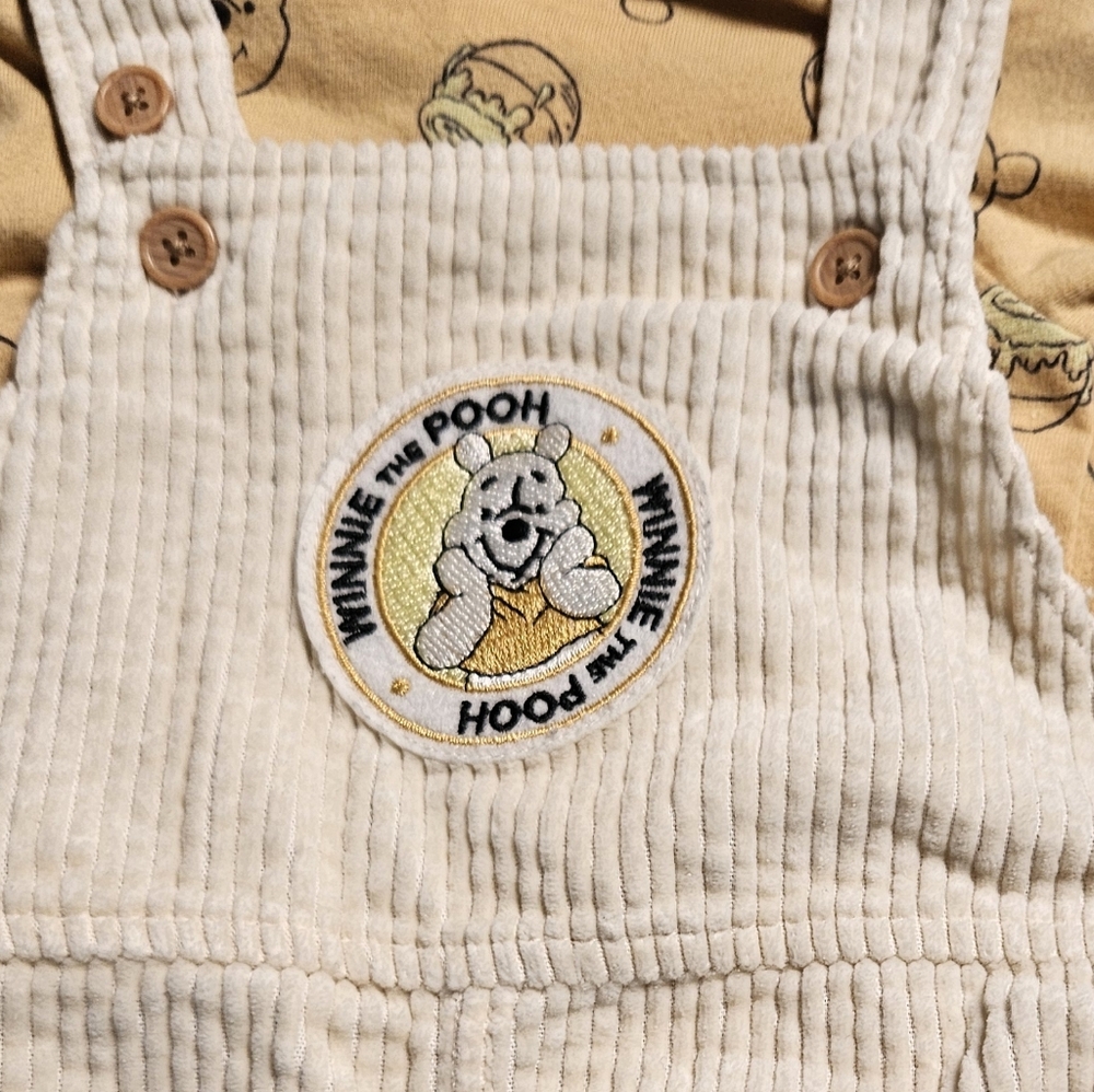 Disney Baby Winnie the Pooh 2pc Corduroy Overalls Outfit Set | Size 3-6‎ Months